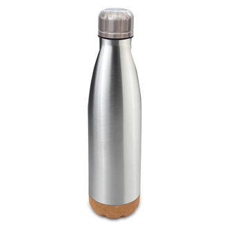 R08445 - Butelka próżniowa z korkowym spodem Jowi 500 ml, srebrny 