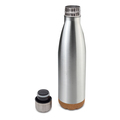 R08445.01 - Butelka próżniowa z korkowym spodem Jowi 500 ml, srebrny 